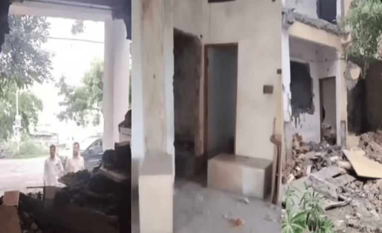 vandalised house