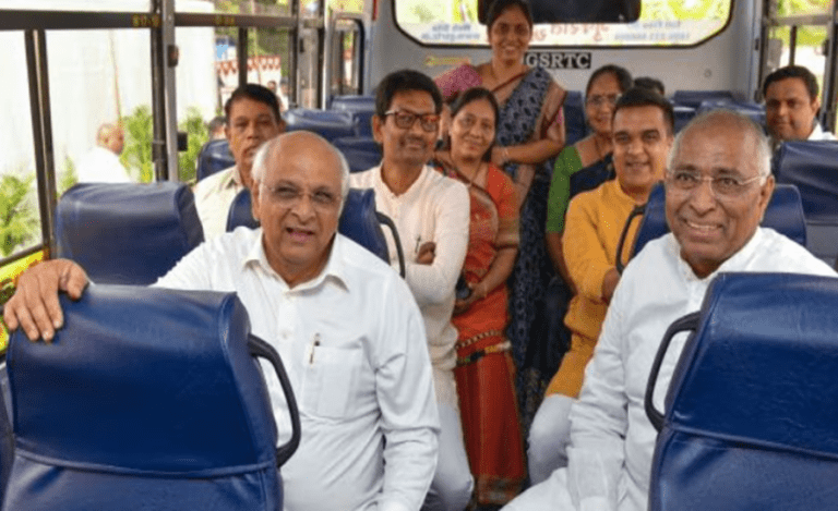 CM Bhupendra Patel Bus