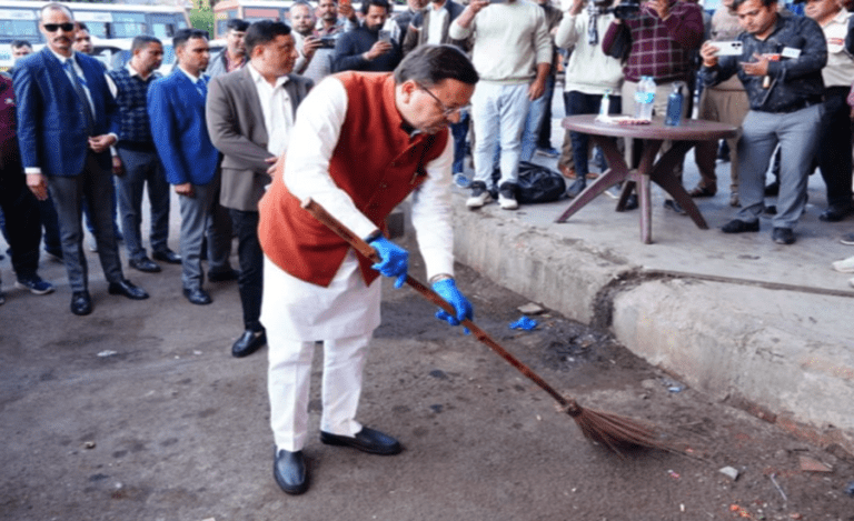 CM Dhami Cleanliness Drive