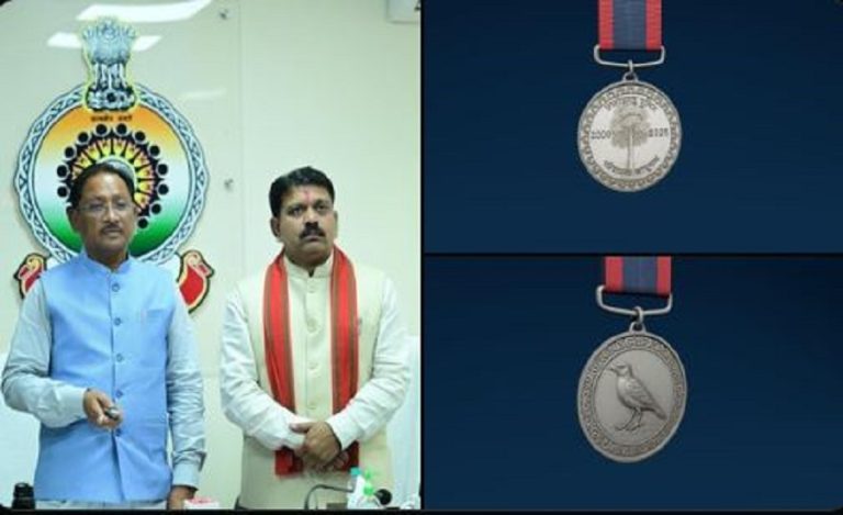 Chhattisgarh CM Vishnu Deo Sai unveils Police Silver Jubilee Medal