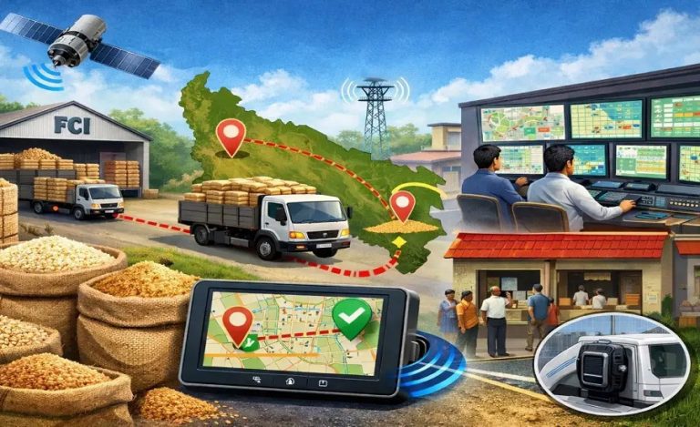 GPS-enabled foodgrain distribution Uttar Pradesh