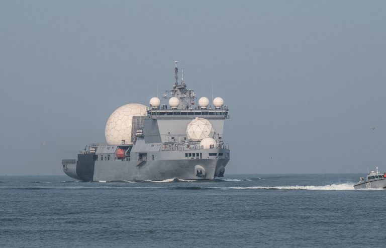 INS Dhruv Missile Tracking Ship Deployment