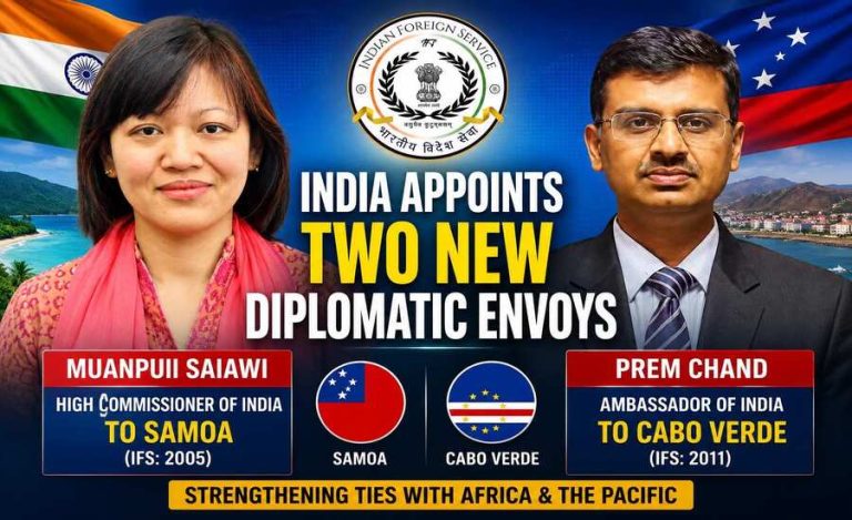 India Appoints Prem Chand as Ambassador to Cabo Verde, Muanpuii Saiawi as High Commissioner to Samoa | Know Them