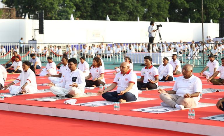 CM Bhupendra Patel (yoga day)