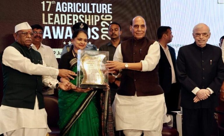 Agriculture Insurance Company (AIC) Wins 17th Impact Leadership Award 2026; Rajnath Singh Honours CMD Dr Lavanya Mundayur