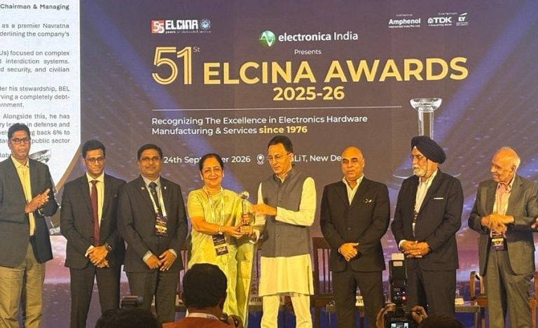 BEL CMD Manoj Jain ELCINA Award